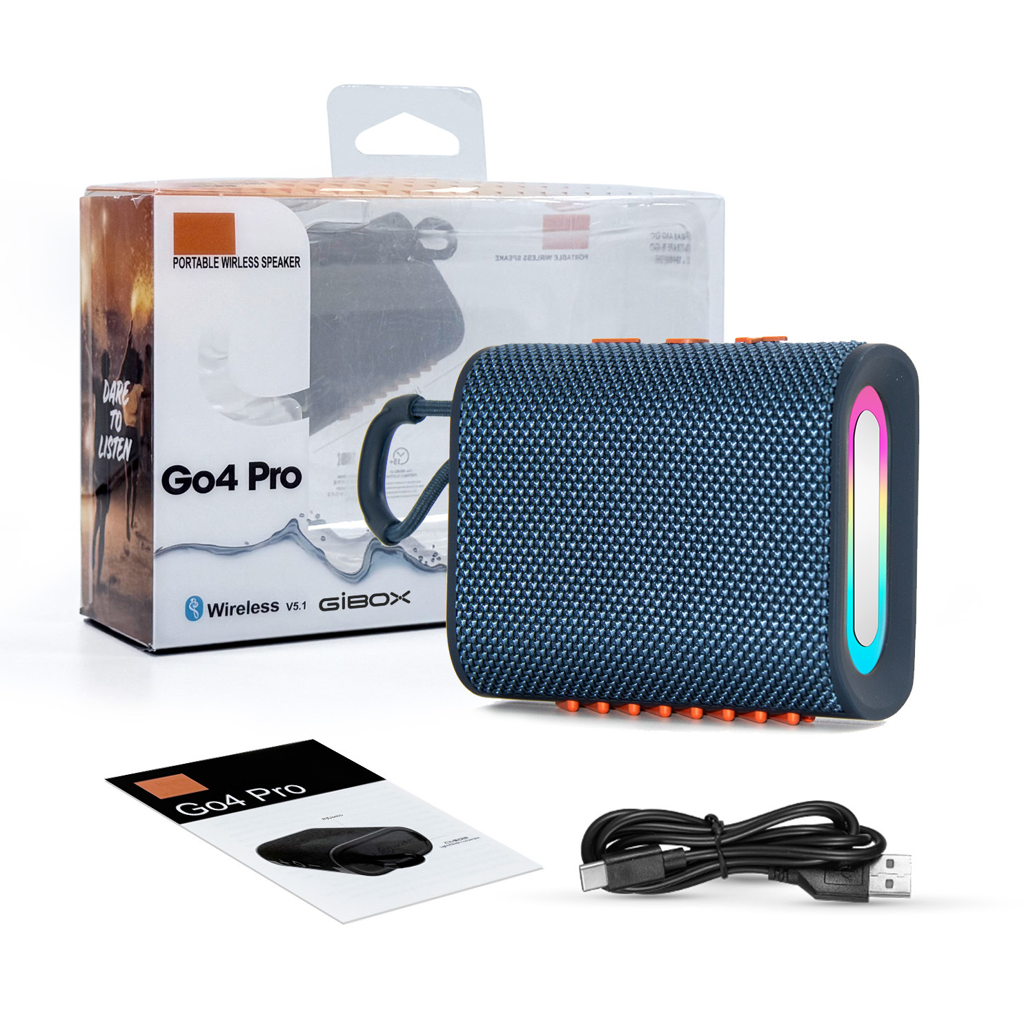 GO4 PRO nuevo altavoz Bluetooth para exteriores estilo explosivo bolso inalámbrico transfronterizo portátil portátil RGB pequeño altavoz