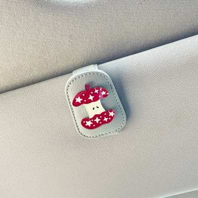 Sunglasses Holder, Car Magnetic — Car Glasses Clip/Bill Clip - apple-core-gray-glasses-clip