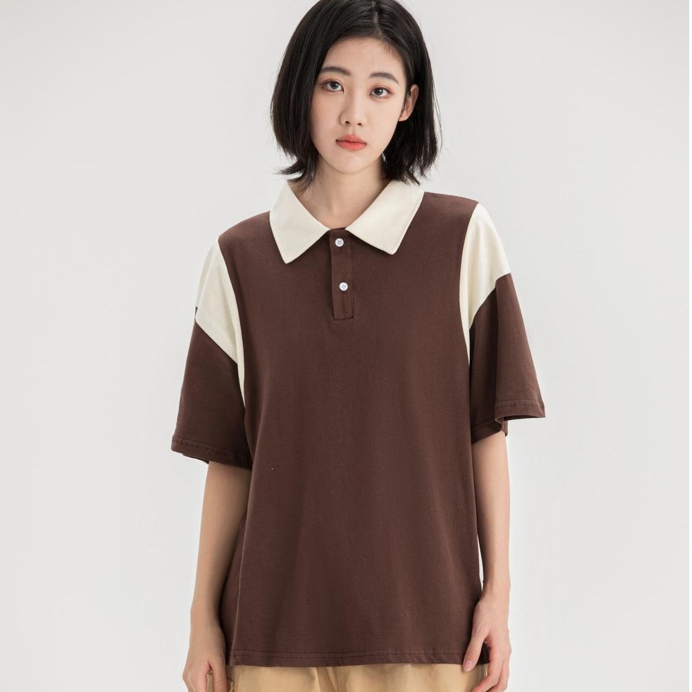 CD716 pure cotton patchwork logo, soft, skin-friendly and breathable, POLO simple and stylish short-sleeved work uniform with a turn-down collar.