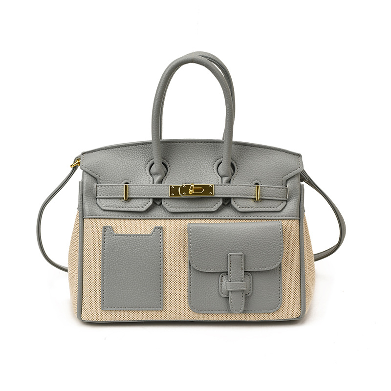 Bolso de mujer 2025 nuevo color transfronterizo de platino bolso de mano tote de gran capacidad de transporte universal mochila de hombro