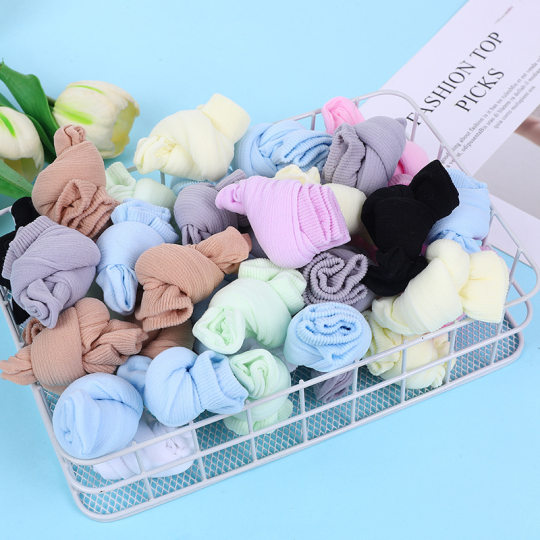 Children's candy socks boys and girls baby children spring and summer color disposable short stockings playground thin children's socks