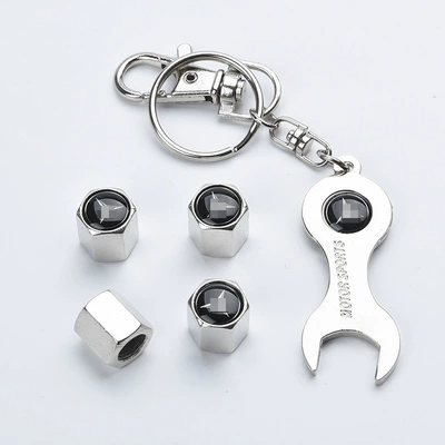 Other Automotive Exterior Supplies: personalized valve cap anti-deflation - benz-silver-wrench-pack-of-4