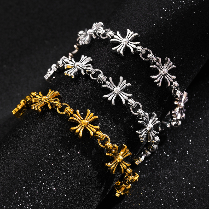 Crocore Cross Bracelet Punk Hip-hop European and American Cross-border Explosions Old Fashion Men's and Women's Fashion Personalized Bracelet