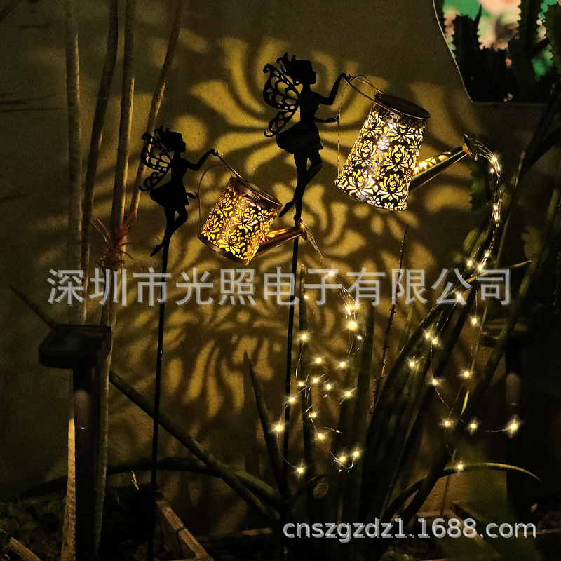 Foreign trade new hot-selling fairy floor kettle LED hanging solar lights garden lawn holiday decorative lights