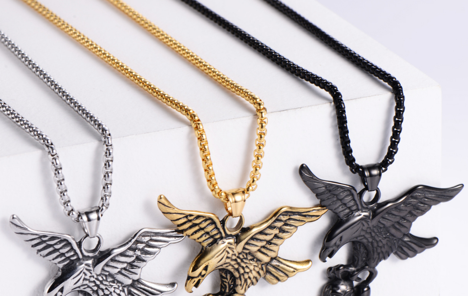 18g Weight 18K Gold Plated Plating Material 304 Stainless Steel Chain Material 304 Stainless Steel Material Animal Pattern Men'S Gender Retro Style Retro Animal 304 Stainless Steel 18K Gold Plated Men'S 12