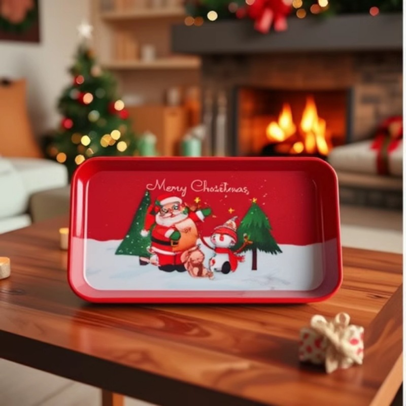 密胺圣诞零食小盘子圣诞装饰品收纳盘子果盘蛋糕盘