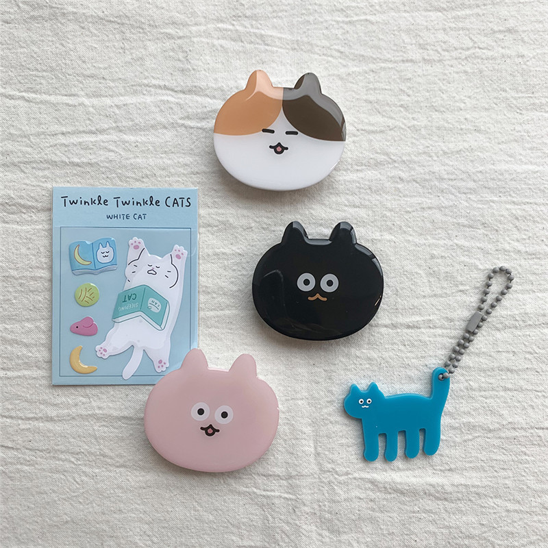 INS estilo lindo gato retráctil plegable de dibujos animados teléfono móvil plegable soporte epoxi acrílico airbag soporte