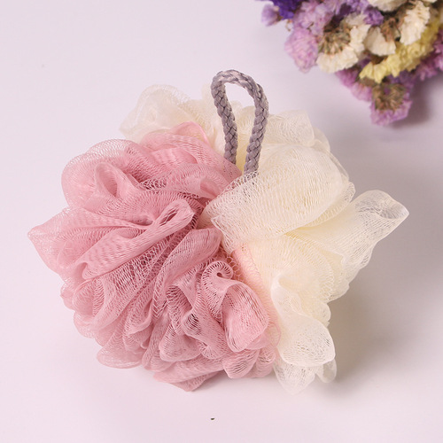 Cute bath ball large size bath flower back rub bath flower color matching household foaming independent packaging soft bath ball