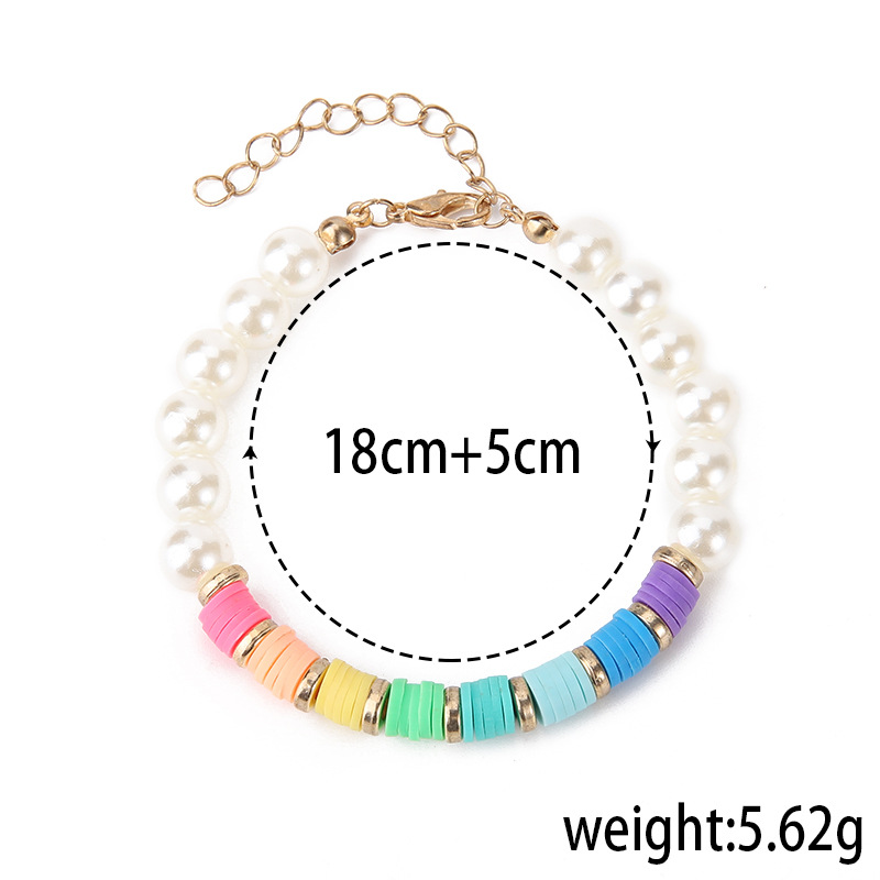 Fashion Geometric Pearl Plating Artificial Rhinestones Bracelets 1 Piece