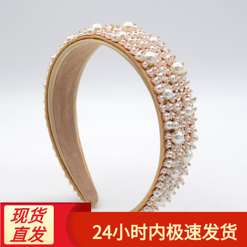 Transfronterizo europeo y americano barroco rhinestone perla diadema diamante completo diadema danza pasarela coreano cristal diadema