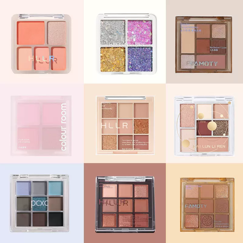 九色眼影盘一盘多用哑光节日舞台亮片细闪眼影修容盘跨境彩妆批发