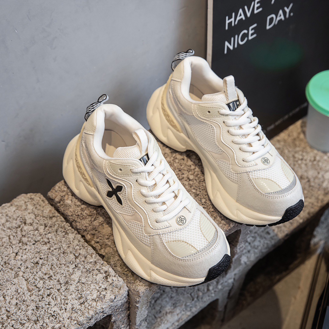 Zapatos deportivos de malla de cuero para mujer, zapatillas informales con suela gruesa, transpirables, estilo chino chic, con flores cruzadas_voghion.com