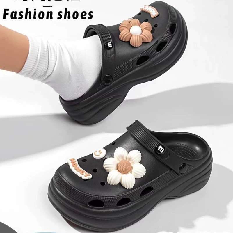 Новая мода милые цветы мультфильм пещерные туфли женская голова с мягким дном дышащая фекалий медсестра холодные тапочки через границу