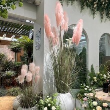 高档芦苇草仿真花假树植物盆栽客厅室内仿生绿植装饰橱窗造景摆件