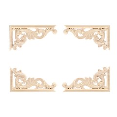 Dongyang wood carving European style applique solid wood diagonal flower cabinet door long flower piece furniture decoration accessories wholesale and retail