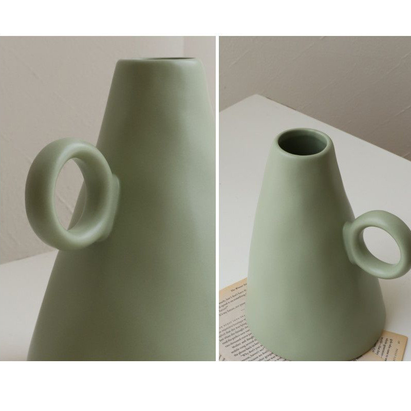 Wabilifeng decoración de jarrón de cerámica minimalista moderno arreglo floral ins flores secas sala de estar decoración suave del hogar creativo