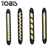 优彼斯硅胶日行灯可弯曲COB LED汽车日间行车灯DC12v白光高亮