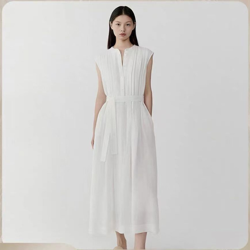 Xiaohe's Same Style Unbranded Women's Clothing, Brand Order~New Summer Style Ramie Plain Weave Mid-Length Dress Xiaohe's Same Style Unbranded Women's Clothing, Brand Order~New Summer Style Ramie Plain Weave Mid-Length Dress
