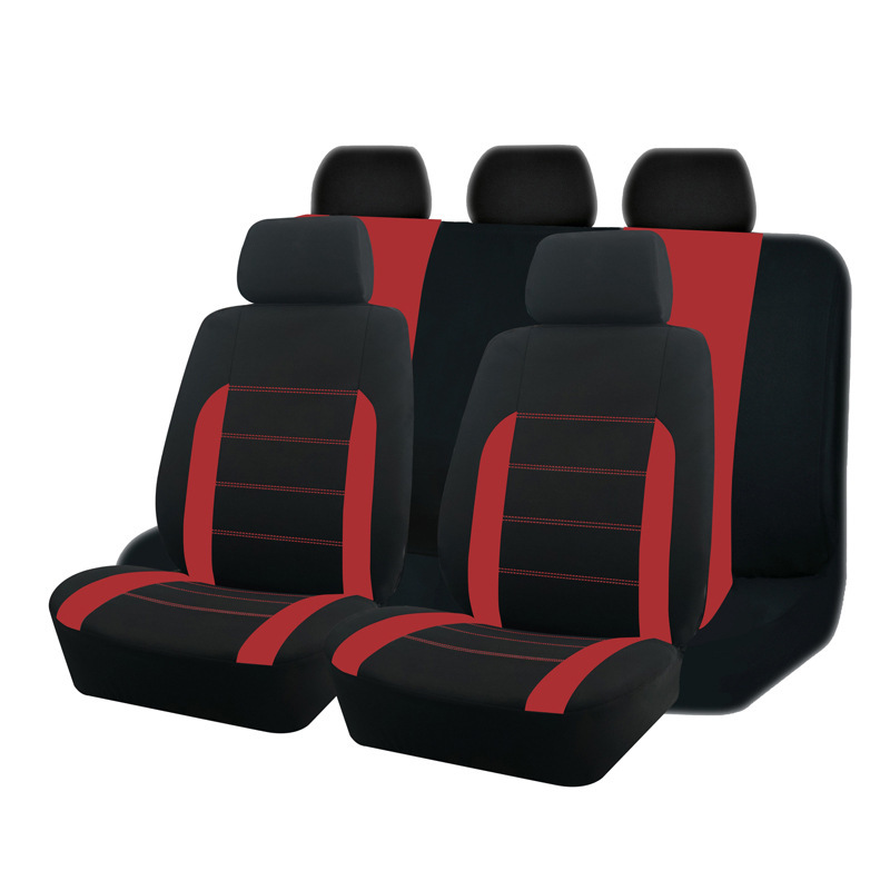 Full Set of Five-Seat Car Seat Covers, 9-Piece Set, Suitable for All Seasons, Breathable Polyester Fabric Seat Covers, Cross-Border Hot-Selling Car Seat Covers