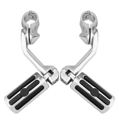 Harley Suitable for Gliding Double Motorcycle pedals - long-three-vertical-pedals-electroplated