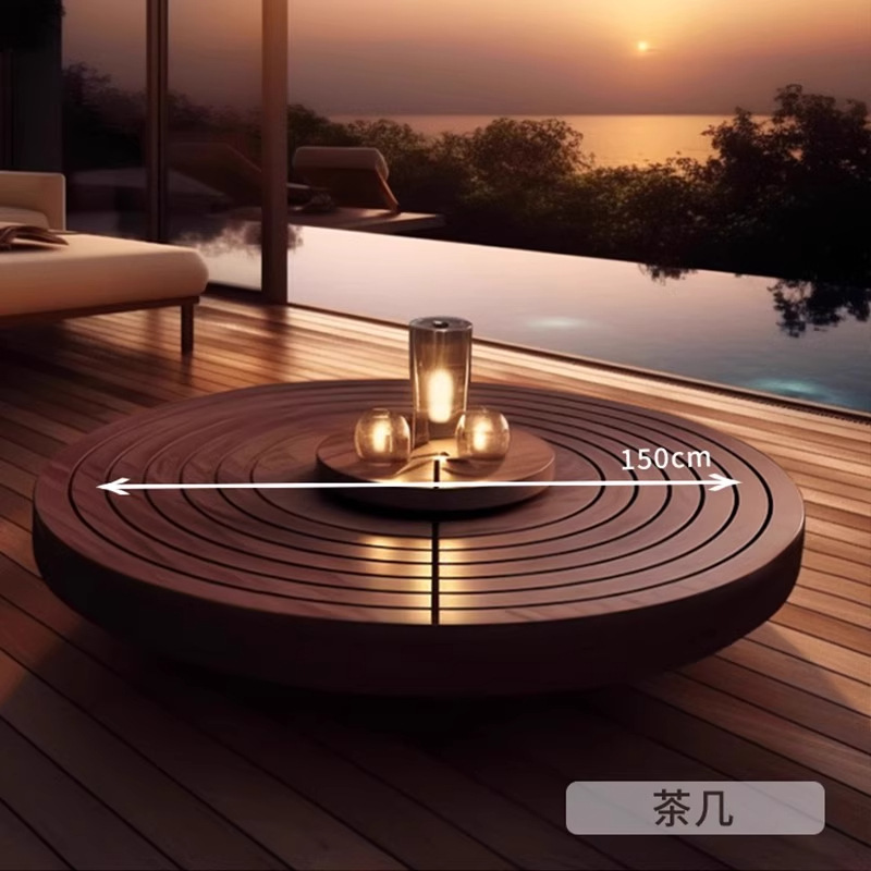 Sofá al aire libre Villa de madera maciza combinación de ocio tarjeta impermeable muebles mesas de té jardín al aire libre terraza teca