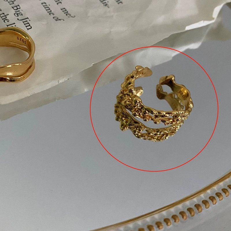 (Cross-border trading), fashionable one size retro golden ring, on index finger, simple and elegant design