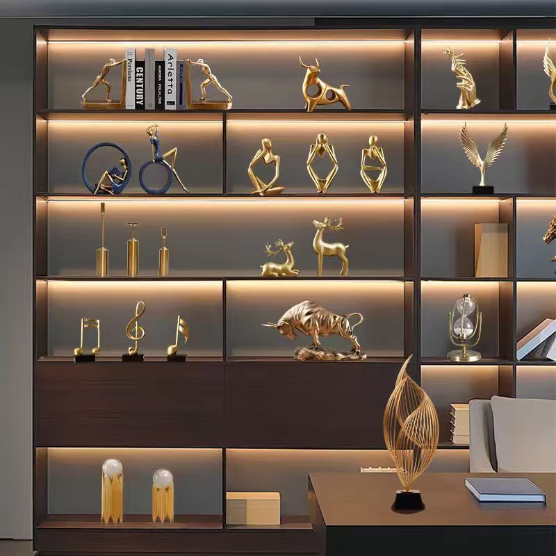 Librería de lujo ligero, decoración artesanal de alta gama, gabinete de vino Daquan, sala de estar, oficina, sala de estudio, entrada, modelo de decoración de la habitación