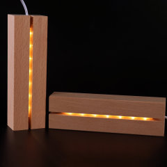 Diyケヤキ発光ランプホルダーled小夜灯イルミネーションベースアクリル発光木製工芸品置物