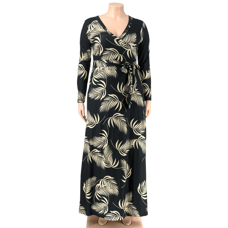 Sheath Dress Elegant V Neck Printing Nine Points Sleeve Flower Maxi Long Dress Daily Tea Party display picture 49