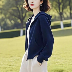 大码200斤 连帽卫衣外套女2025春季新款宽松休闲洋气慵懒风上衣