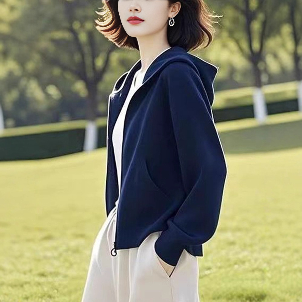 Plus Size 100kg Hooded Sweatshirt Jacket for Women 2025 Spring New Loose Casual Style Lazy Style Top