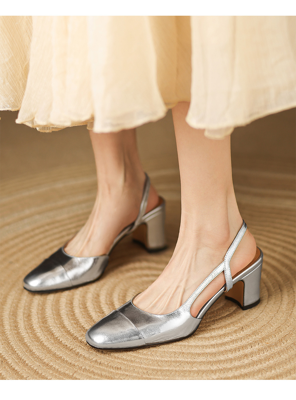 Sandal cao gót nữ mũi kín quai chéo buộc dây phong cách Hàn Quốc — đen chi tiết 7