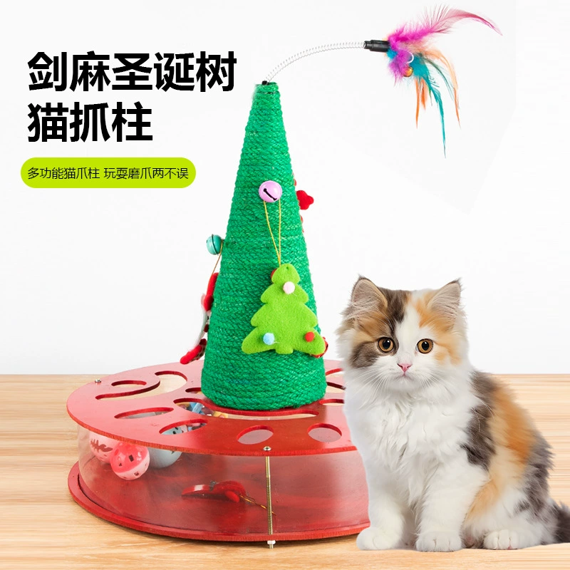 Доска для когтеточков для кошек в форме рождественской елки, сизалевая лазалка для кошек, не оставляющая шерсти, для заточки когтей, кошачий когтетрон, товары для животных, сизалевая доска для когтеточков