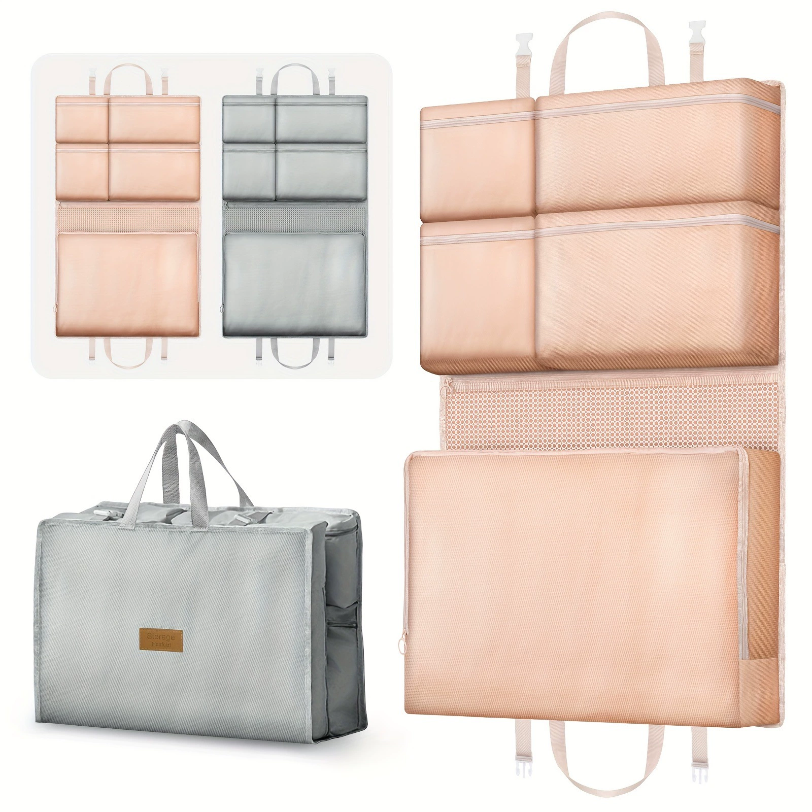 2025 новый кросс-бордерный дропшиппинг 6-секционный дышащий подвесной дорожный органайзер для хранения