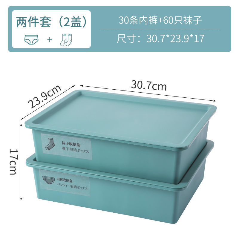 콰이어트블루 [대용량+곰팡이방지,방충] - 박스2개 + 커버2개[속옷+양말] + 스티커