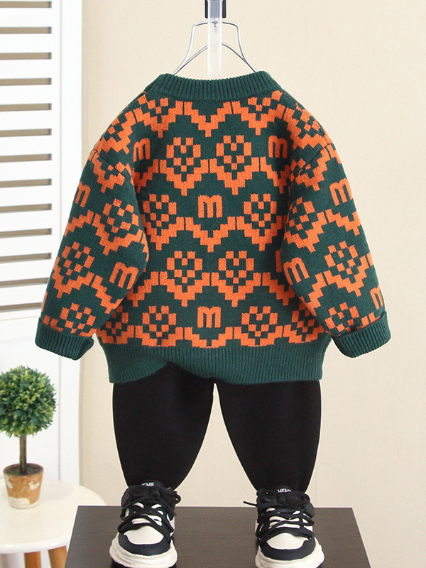 Suéter grueso de otoño e invierno para niños 6778, camiseta básica de estilo coreano 2026, ropa de punto infantil de invierno.