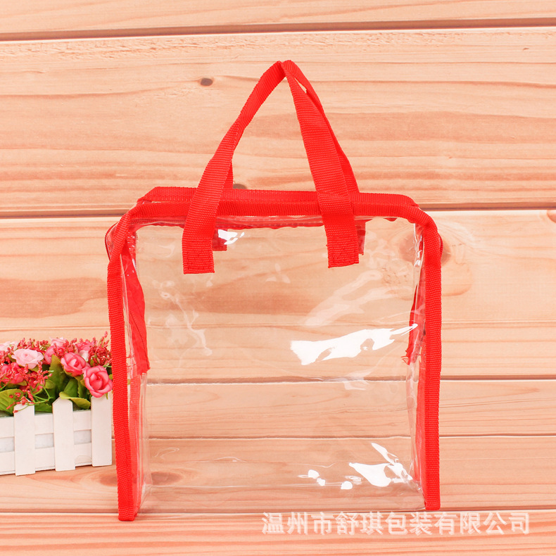 透明pvc手提袋子礼品果冻包婚礼伴手礼超市塑料购物pvc袋加印logo