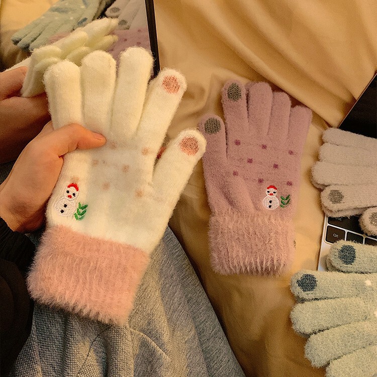 手套女冬季冬天可爱女生加绒加厚学生可触屏女士骑车防寒保暖骑行|undefined