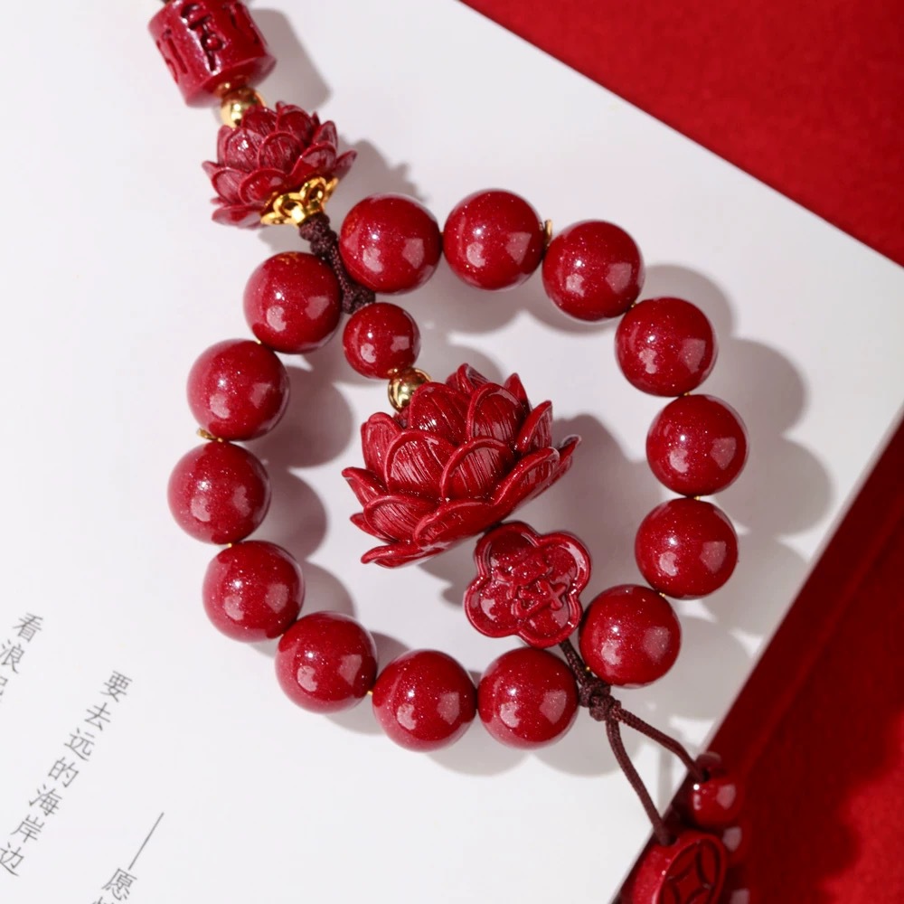 2026 New Model Purple Gold Sand Car Hanging Ornament with Low Content of Cinnabar, Lotus Car Hanging Decoration for Interior Safety