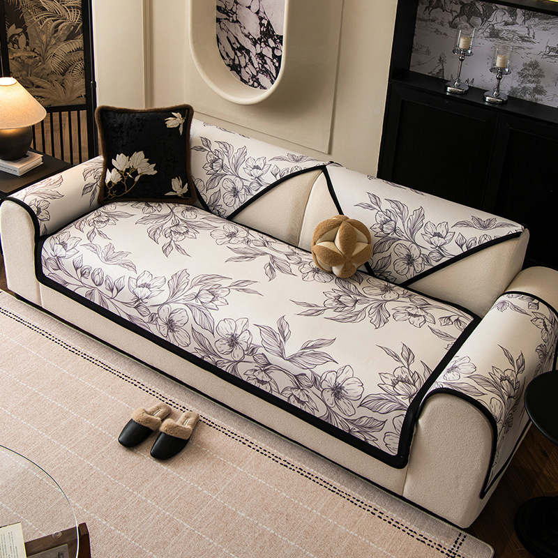 Medieval 2025 nuevo sofá general cuatro estaciones cojín toallas de tela francesa retro cojín fijo cojín antideslizante