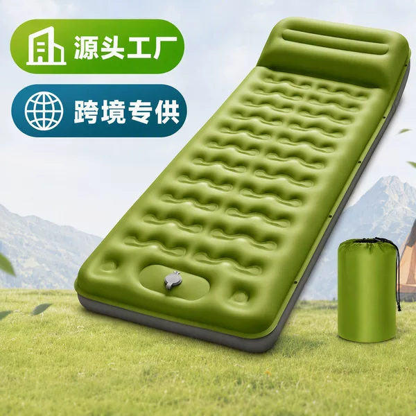 Cross-border inflatable camping mattress for outdoor use, suitable for home use, portable for naps, foldable, and can be used as a camping tent or a moisture-proof inflatable bed; wholesale available