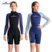 DIVE & SAIL2.5 MM Детский гидрокостюм с длинным рукавом Теплая гидрокостюм для подводного плавания Молодые шорты для серфинга