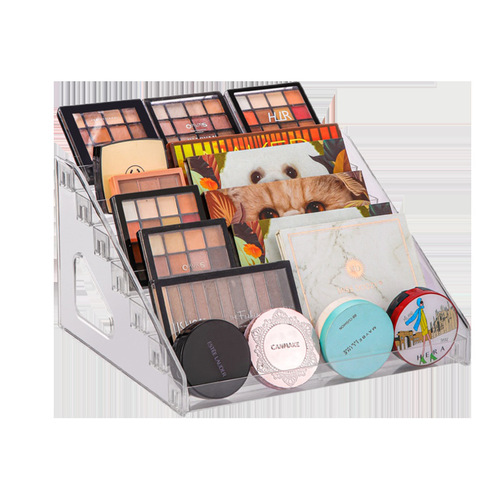 Eyeshadow palette storage box cushion powder compact display plastic organizer desktop nail polish lipstick makeup cosmetics storage rack