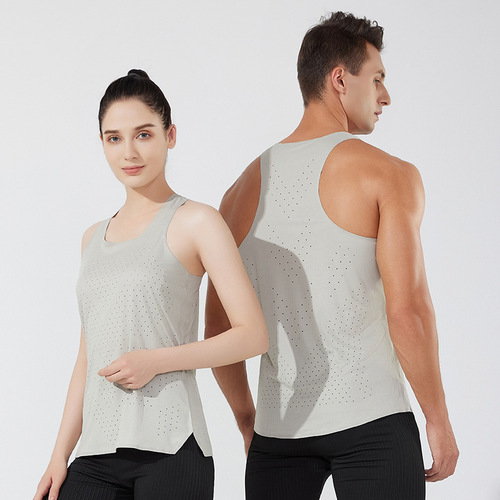 Men's Summer Fitness Backless Speed Dry Tank Top Lightweight Athletics Training Top Breathable Square Collar Marathon Tank Top