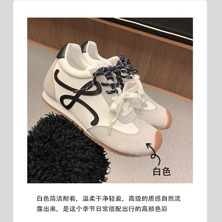 7cm内增高~真皮复古德训鞋女2025新款鸳鸯鞋带休闲板鞋运动阿甘鞋|undefined
