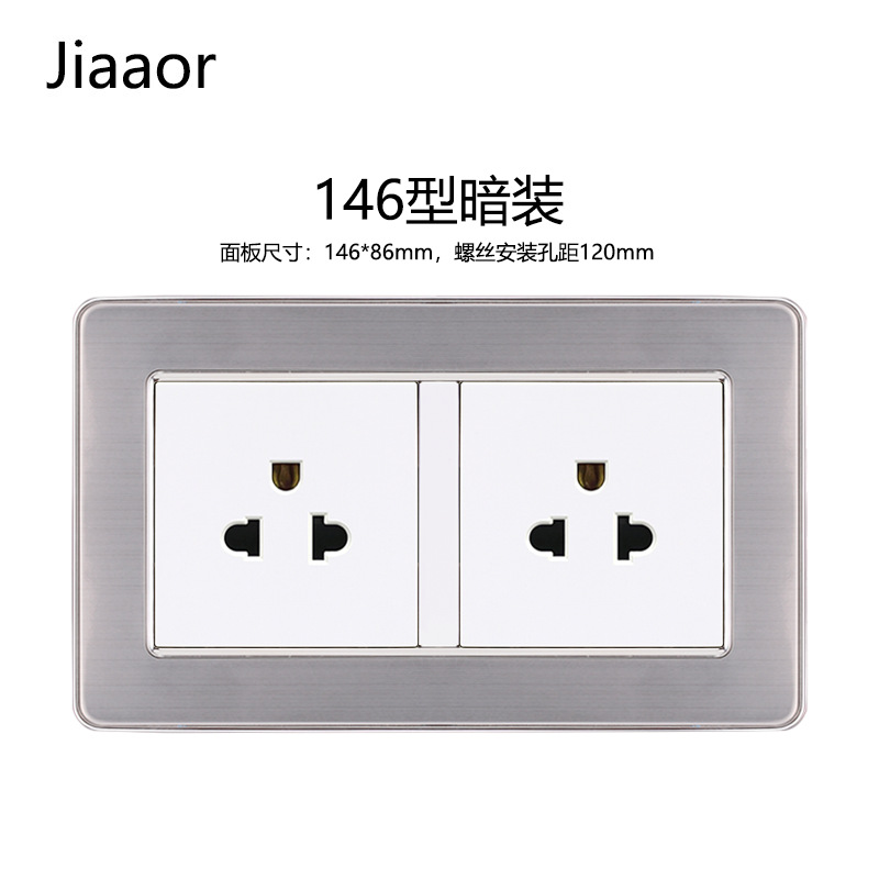 Thai-style 16A three-hole, Type 146 Thai-standard socket—suitable for Japan, the U.S., Taiwan, and Panama—wall-mounted power outlet, flush-mount.