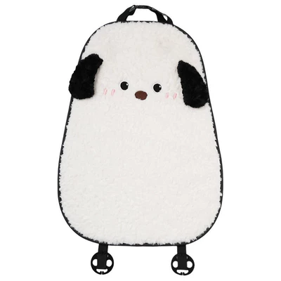 Headrest | Plush Car Cushion Cute - rabbit-fur-abraded-puppy-cushion-white-backrest