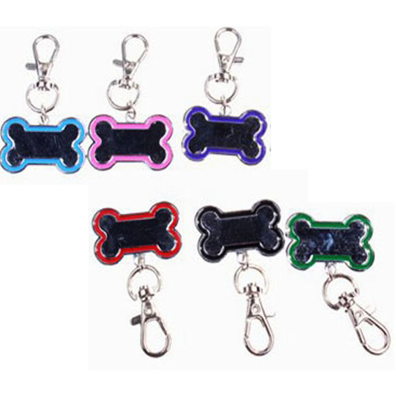 Nuevo collar de mascotas joyería goteo aceite hueso colgante anti-perdido identidad Etiqueta de perro aleación de zinc adornos letras láser