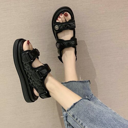  Spring and Summer New Women's Shoes Foreign Trade Cross-Border Women's Sandals and Slippers Sports Style Strap-type Open Toe Velcro
