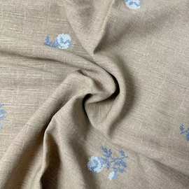 现货原创十字绣小花人棉尼龙底布可做国风马甲外套裙子等绣花布料